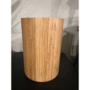 Round Bamboo Wood Segment Cylinder Utensil Crock